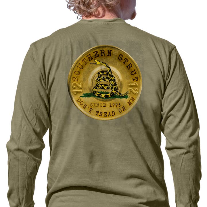 Gadsden Bullet Khaki Long Sleeve T-Shirt for wholesale by Southern Strut