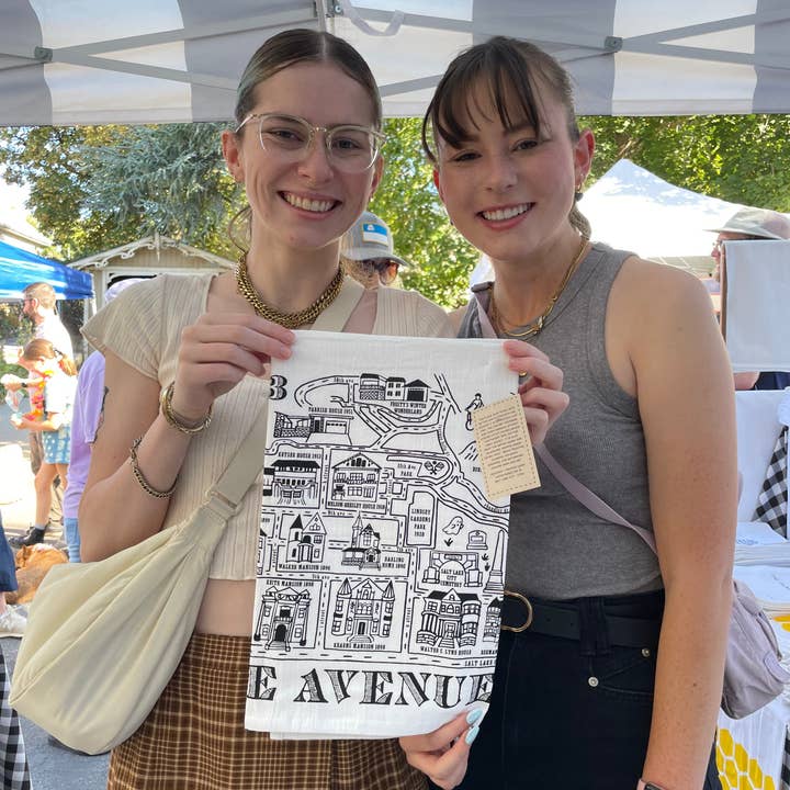 Fount Paper - Wholesale Tea towel - Avenues Map Tea Towel3