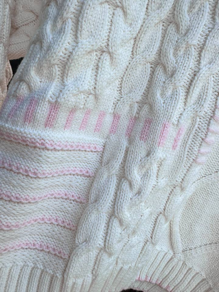 Ivory Light Pink Simple Girly Sweater for wholesale on Faire1