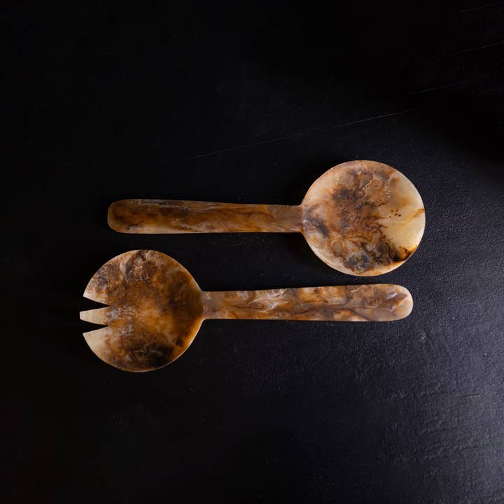 Tortoiseshell Salad Servers Set of 2 for wholesale on Faire