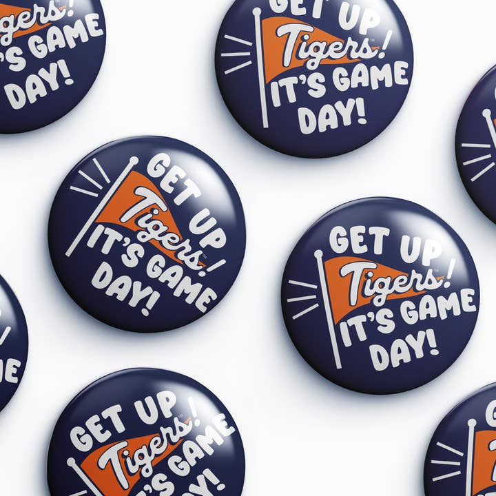 Auburn Get Up It's Gameday Button for wholesale by Cute As A Button