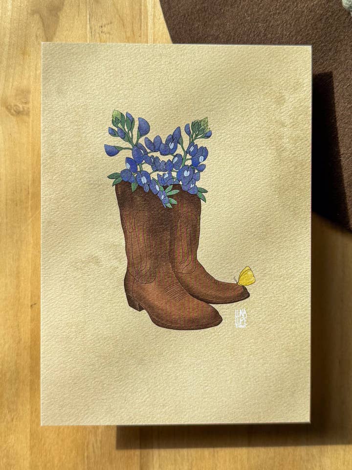 Art Print Cowboy Boots - Wall Art, Decor, Western Art for wholesale by Luna Lupe Studio