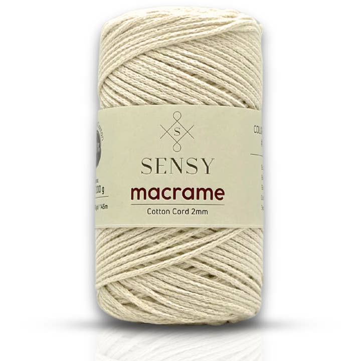 Sensy - Wholesale Yarn - Sensy Premium 2mm - 160 yards 100% Recycled Cotton Macrame Cord