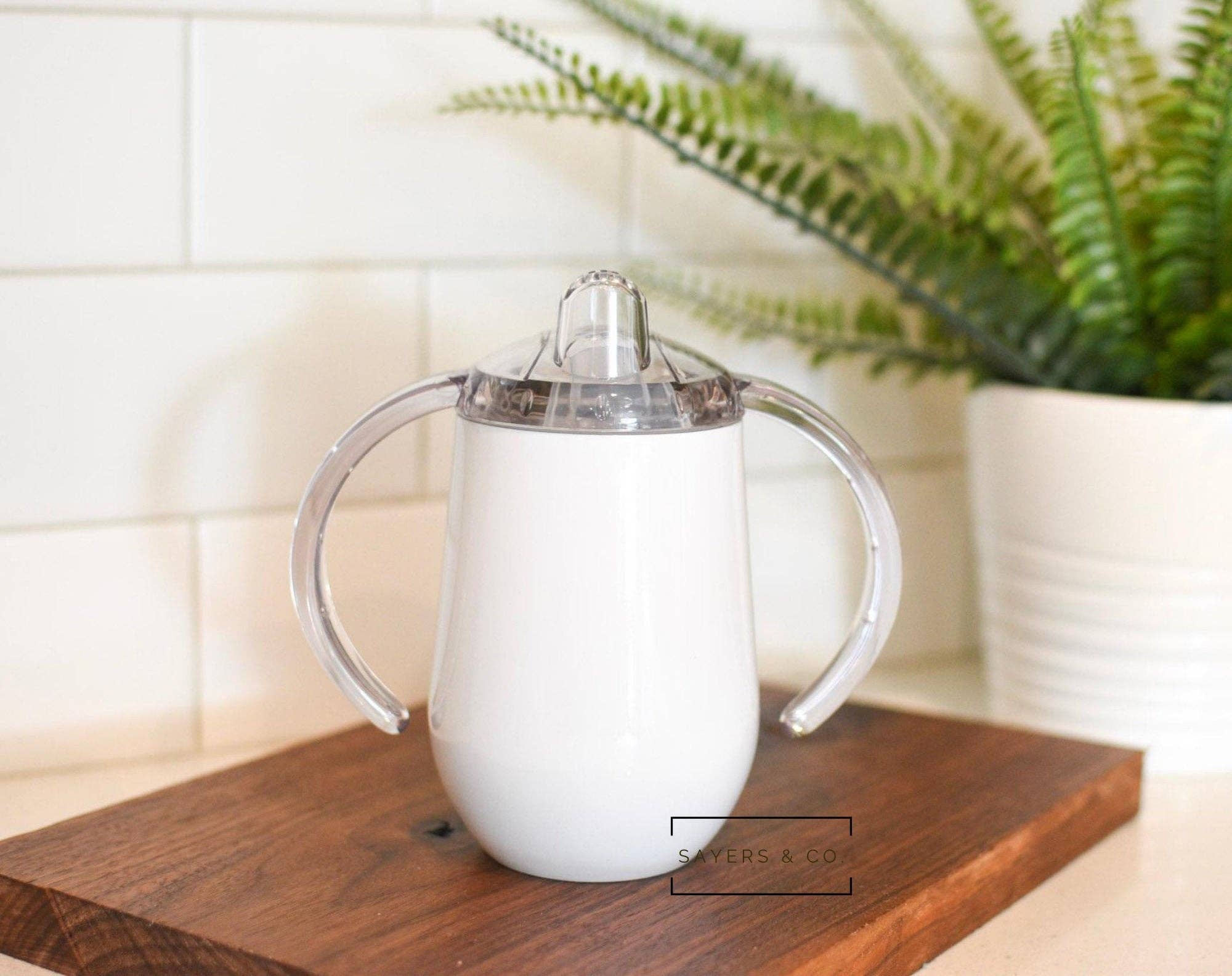 Sayers & Co. – wholesale Insulated mug/tumbler – White Stainless Steel Insulated Sippy Tumbler - 9oz/12oz 2