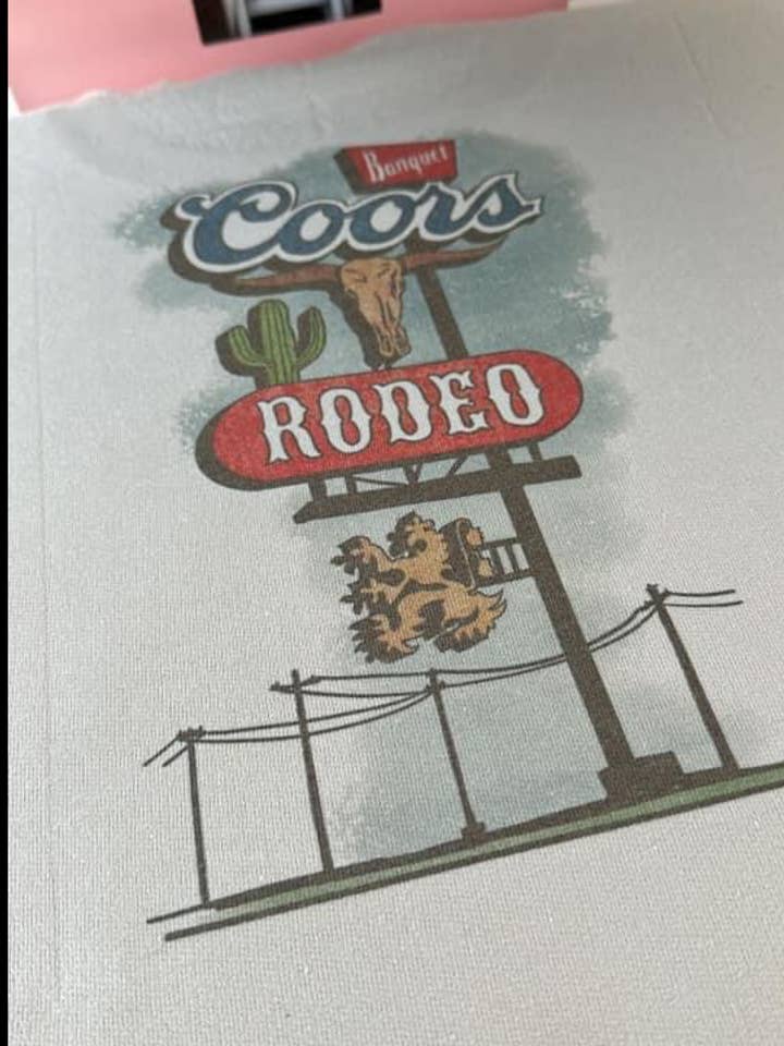 ENSEIGNE DU MOTEL COORS RODEO pour la vente par HV Leather