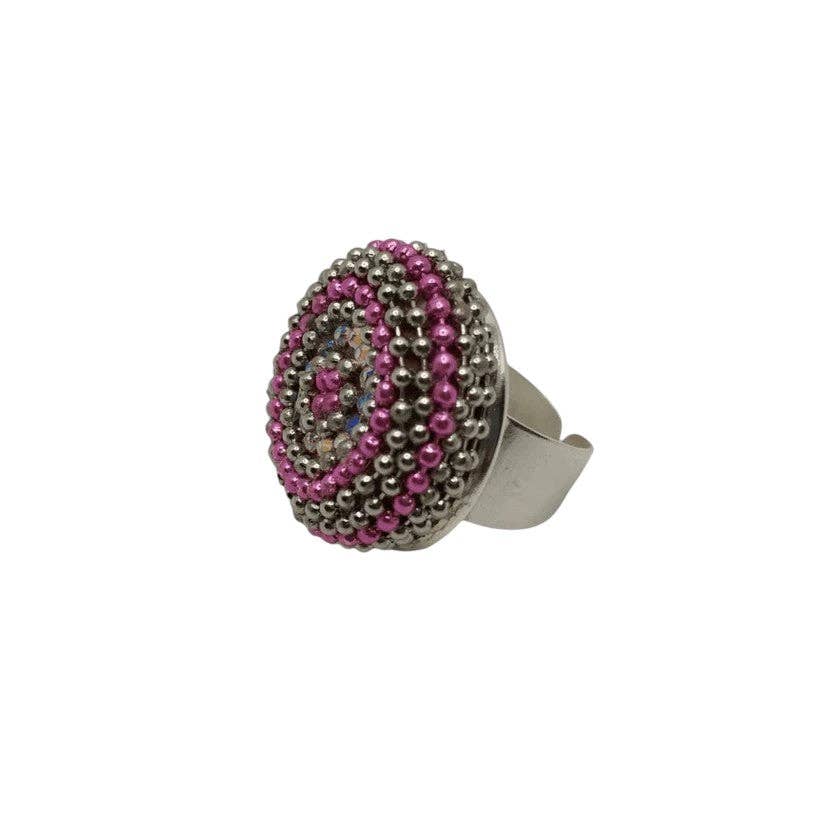 CLAUDIA DE ROSA JEWELRY - Venta al por mayor Anillos grandes/de cóctel - ANILLO ROCKABILLY METÁLICO FUCSIA0