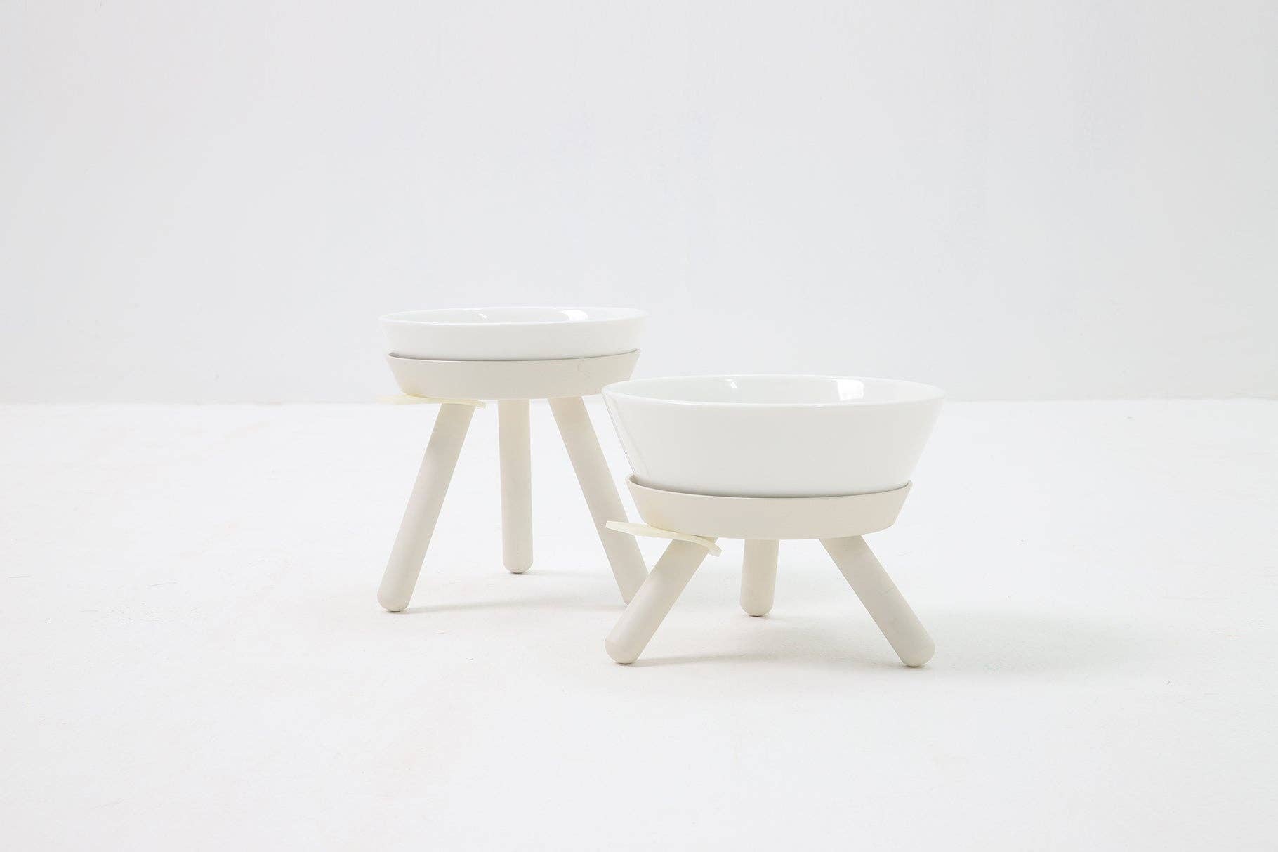 Pets So Good - Wholesale Pet Bowl - Cat/Dog - Oreo Elevated Pet Feeder Table. White . Tall1