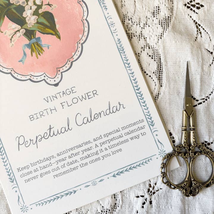 glad you're here co - Wholesale Calendar - Birth Month Flower Perpetual Calendar | Vintage Floral Wall Hanging Calendar | Birthday Calendar | Notes & Special Dates Organizer6