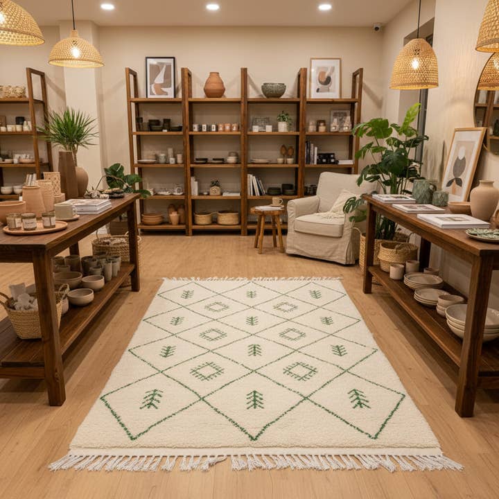 Tapete Berbere Marroquino Beni Ourain - Tapete de Lã para Quarto por atacado de woolsouk ( We handle U.S. import procedures for you )