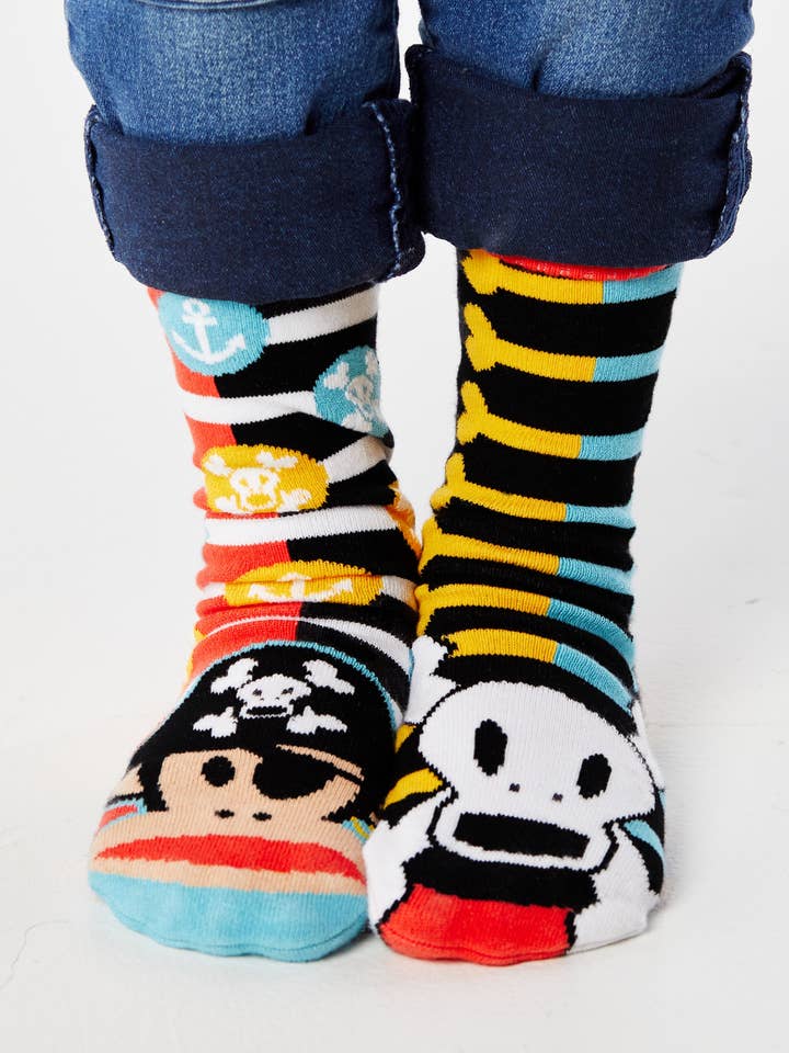 Julius & Skurvy Fun Pirates Socks for Kids for wholesale by Pals Socks