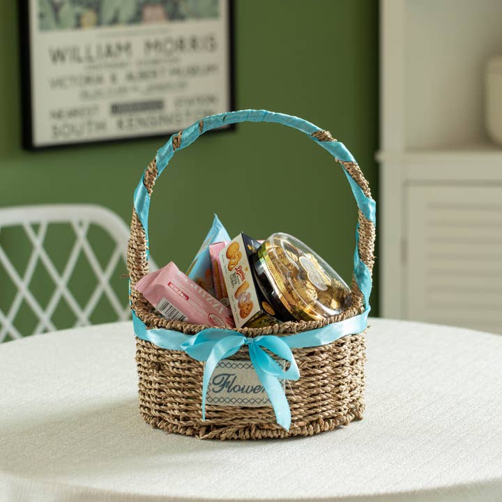 Quickway Imports - Wholesale Food gift basket - Seagrass Picnic Basket with Handle Versatile Gift Basket1