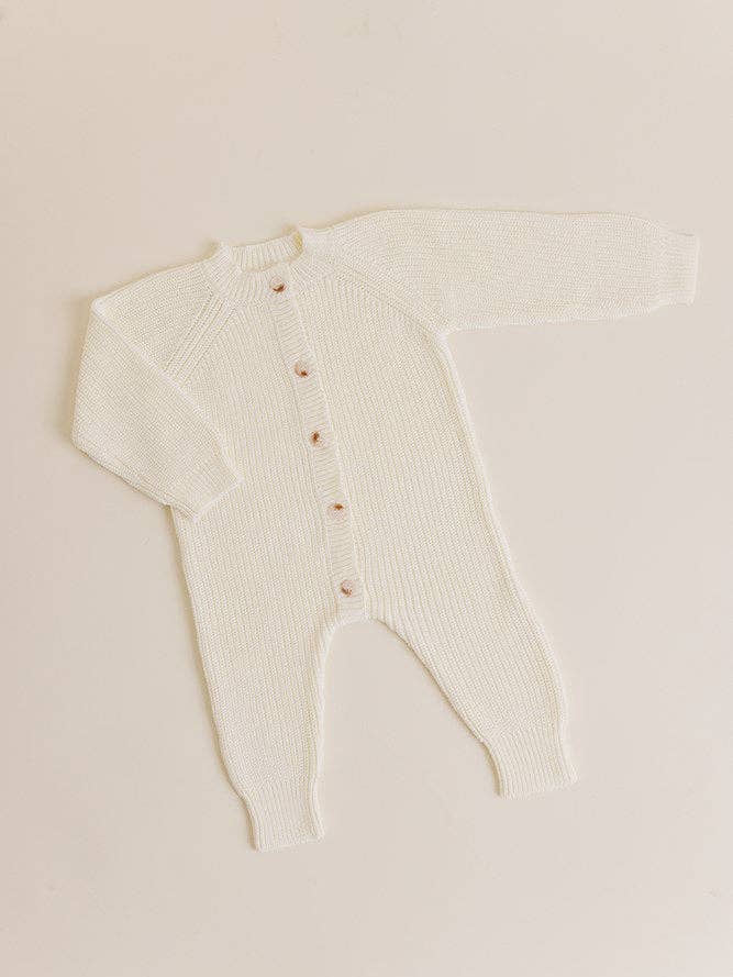 Cream Knit Romper for wholesale by Dandillie