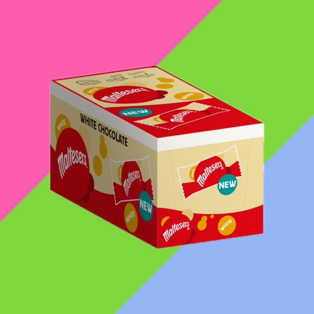 Gaffney's Sweets & Treats Wholesale – wholesale Chocolate-covered sweets – Maltesers White Chocolate & Honeycomb Bag 25x30g1