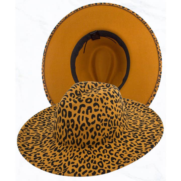 Suzie Q USA - Wholesale Fedora - Women's - Big Brim Peach Heart Top Leopard Jazz Fedora Hat16