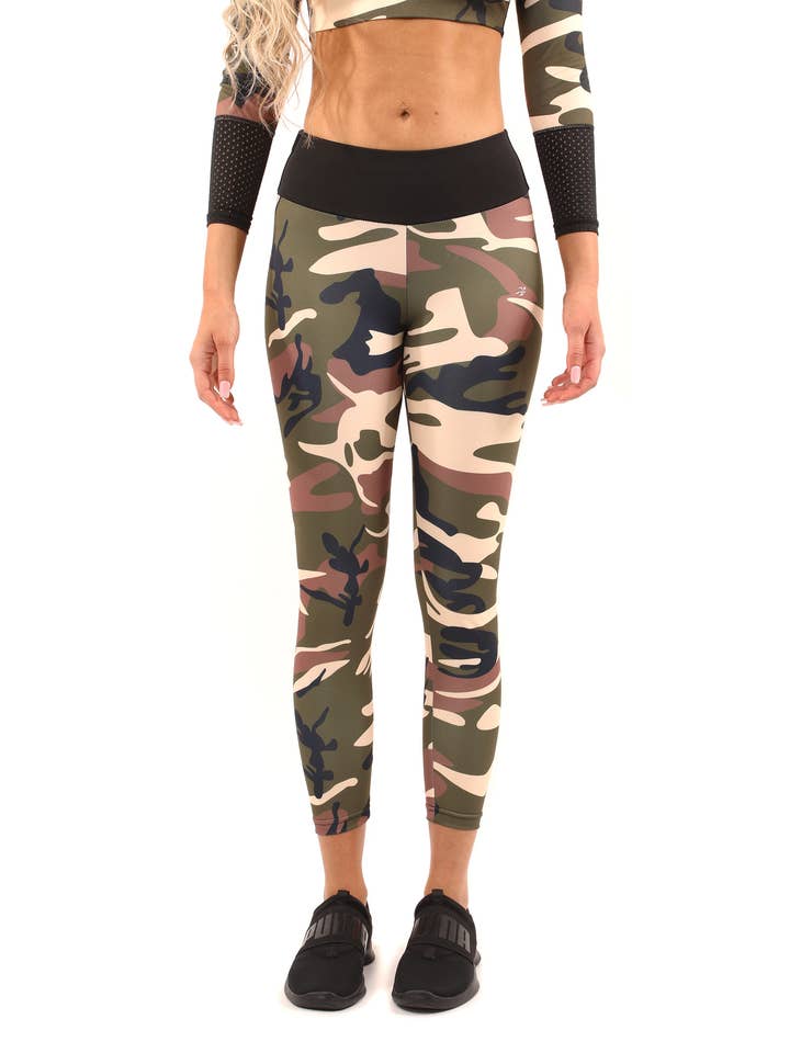 Virginia Leggings - Brown/Green for wholesale by Savoy Active