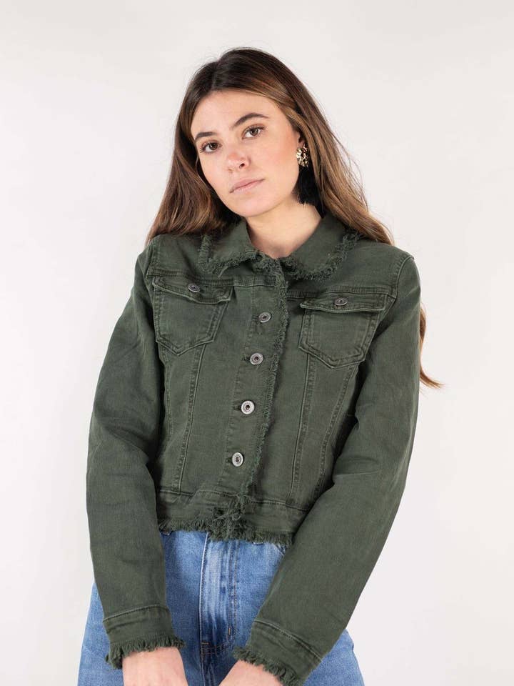 Giacca di jeans con frange per la vendita all'ingrosso da parte di TAMBA