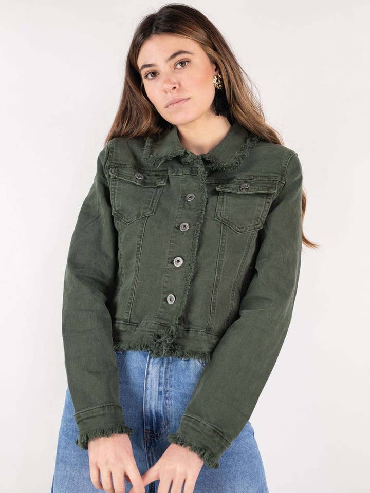 Denim jacket with fringes for wholesale by TAMBA