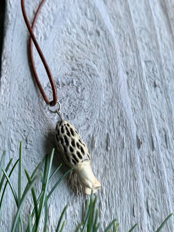 Morel Mushroom Necklace for wholesale by Courting the Wild