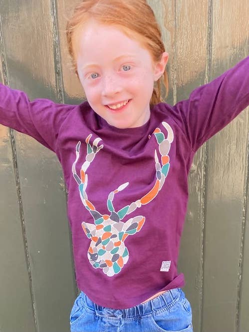 Camiseta infantil de manga comprida rena por atacado de Dodo & Pals