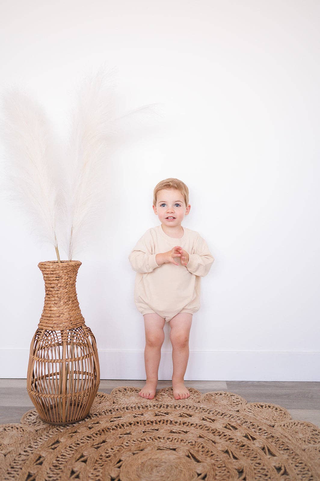 Addie Joy company - Wholesale Bodysuit (Non-Footed) - Baby - Oversized Cozy Romper - Vanilla5