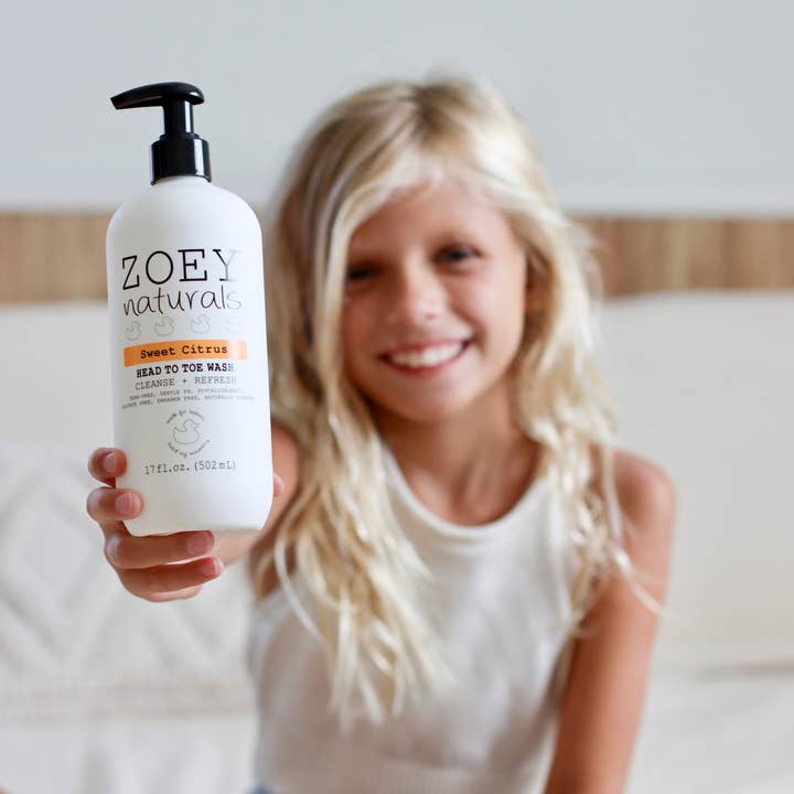 Zoey Naturals - Wholesale Body Wash/Shower Gel - Kids & Baby - Sweet Citrus Head to Toe Wash - 17oz1