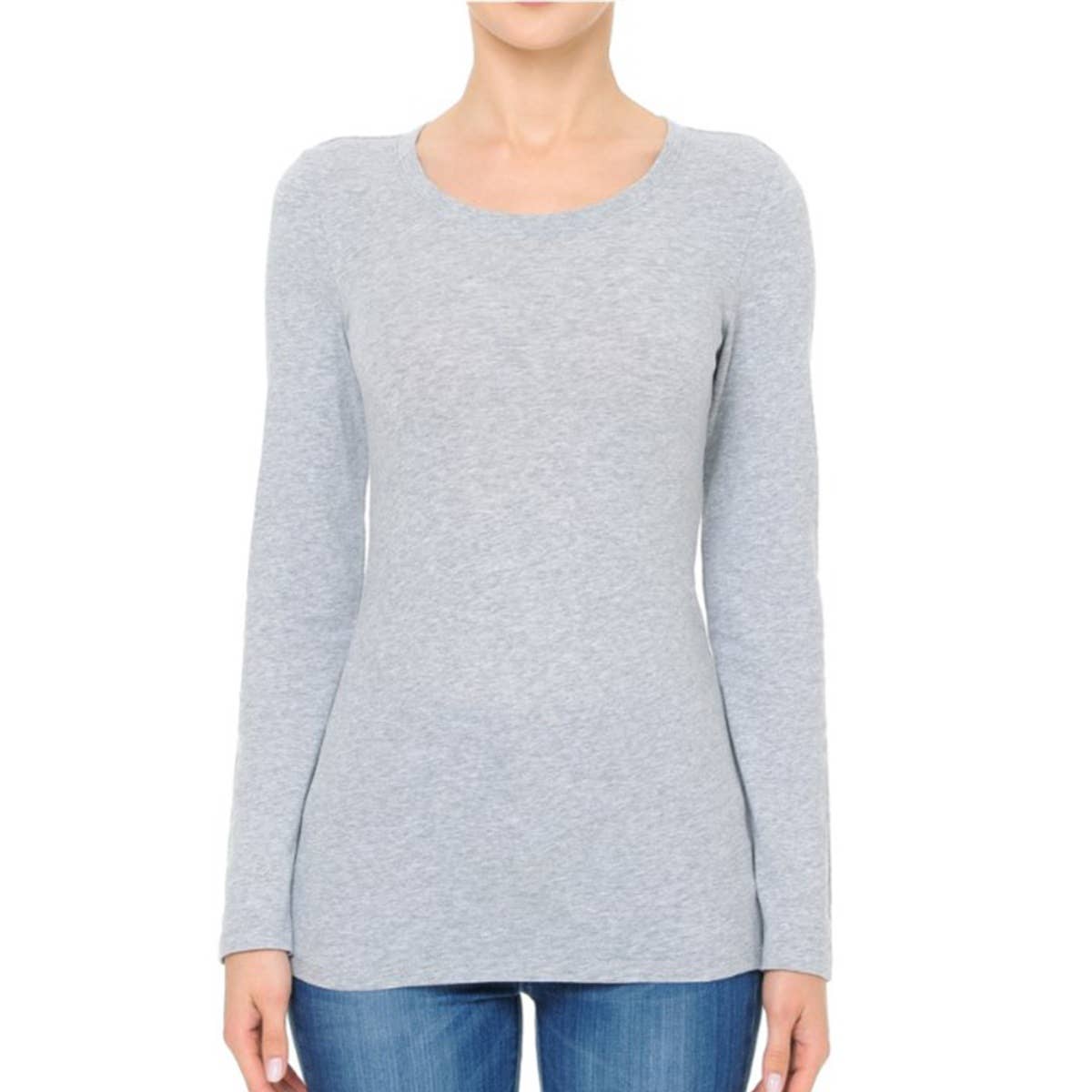 UP CLOTHING – wholesale T-shirt – women's – Round Neck Long Sleeve Basic Top12