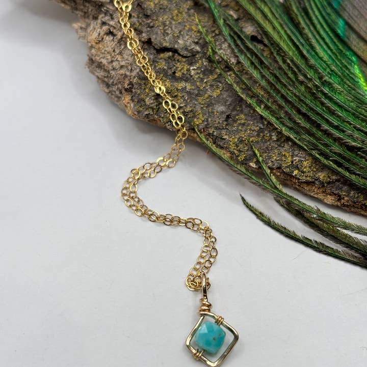 Rachel Renee Jewelry - Wholesale Pendant/Charm Necklace - VERA Dainty Square Gemstone Necklace - More Color Choices 0