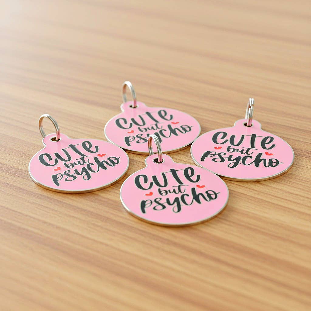 Bad Tags - Wholesale Pet Identification Tag - Dog - Enamel Pet Tag Charm with Scannable ID - Cute but Psycho 8