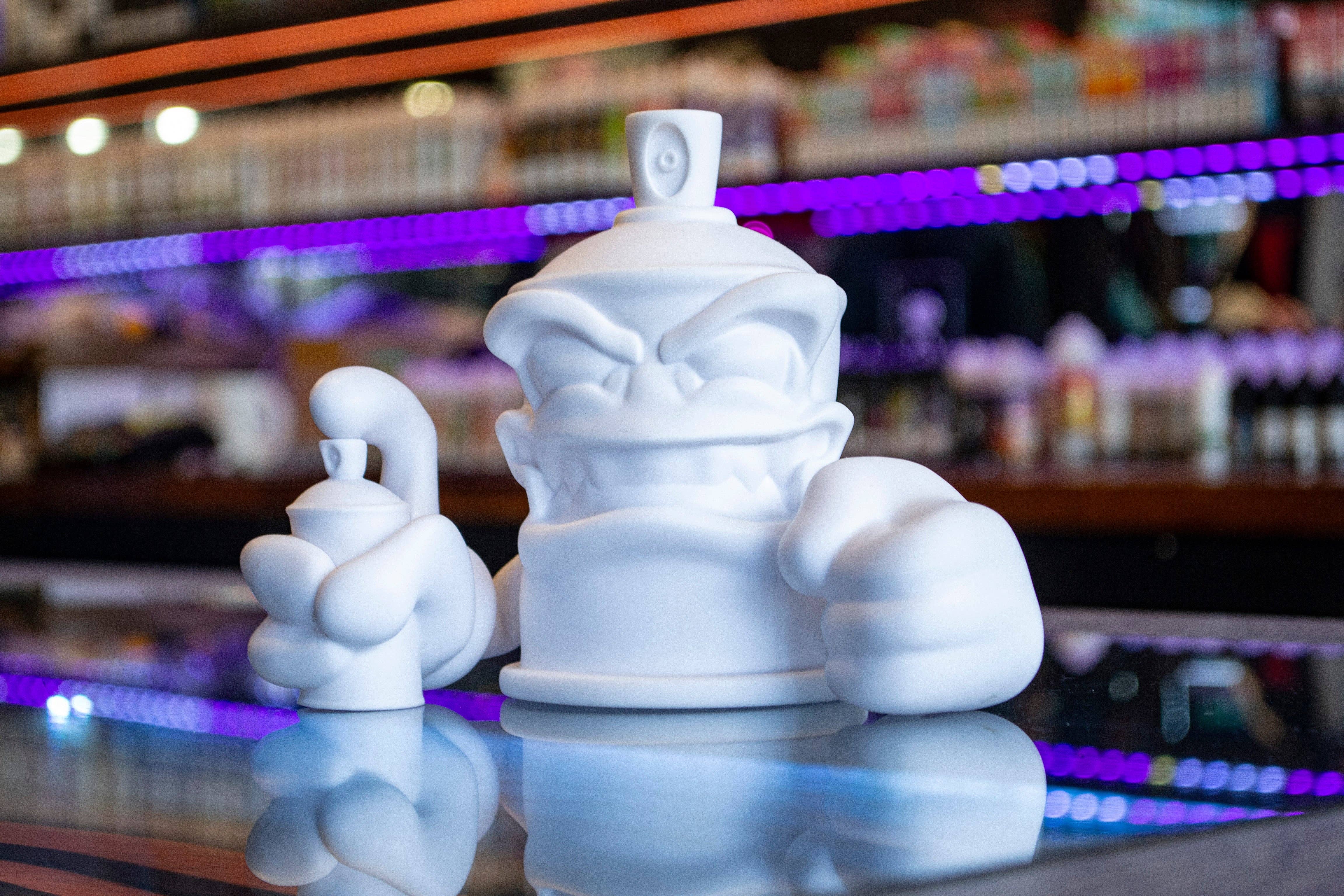 Tenacious Toys - Wholesale Decorative Figurine - "KRUSH THE KAN" 5 inch DIY WHITE VINYL FIGURE2