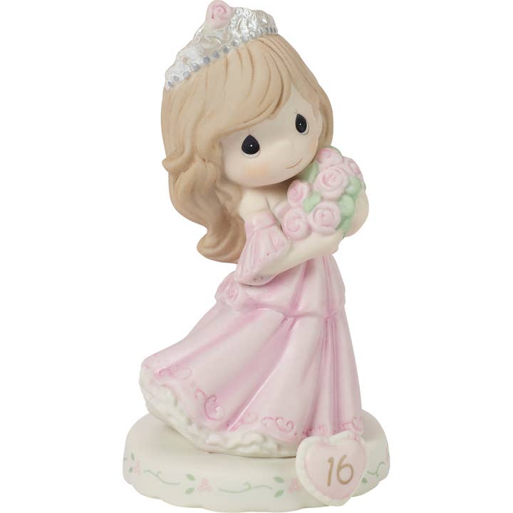 Precious Moments - Wholesale Decorative Figurine - Precious Moments Girl In Tiara With Bouquet Age 16 Figurine