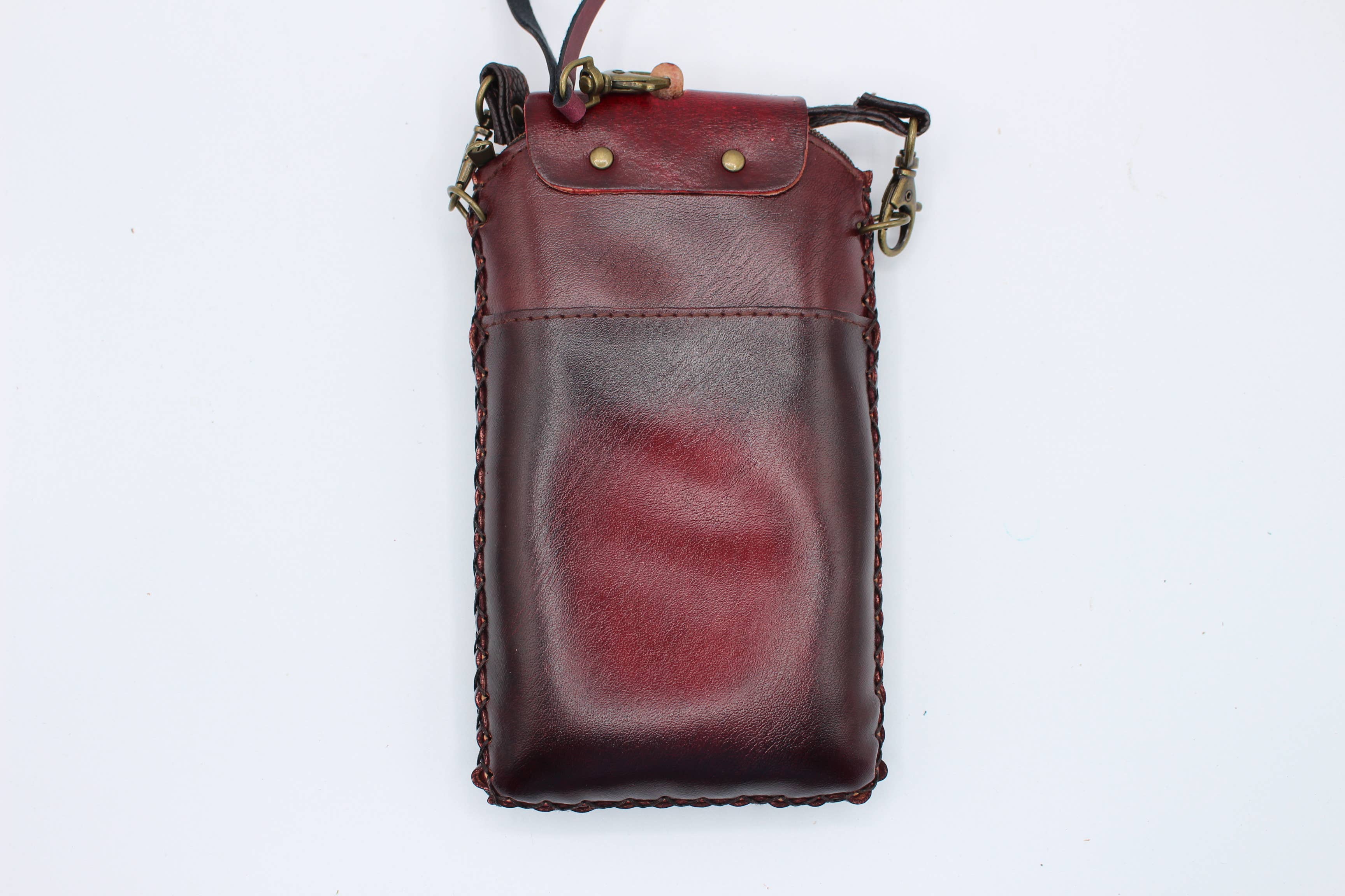 Sunflower Handmade leather inc – Bolsa de telefone - Mulher por atacado – Capa de telemóvel em couro artesanal de coruja2