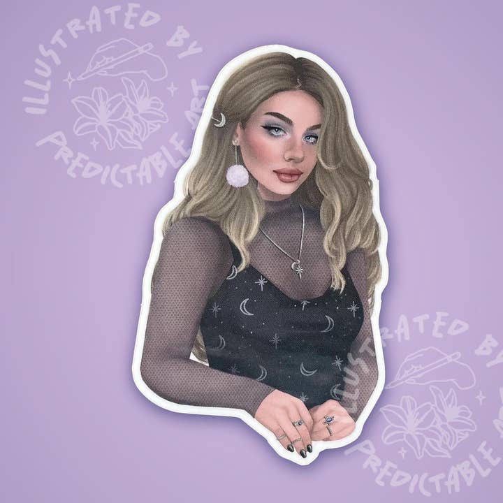 Heksepige Vinylklistermærke | Original Illustration for engroshandel hos Predictable Art