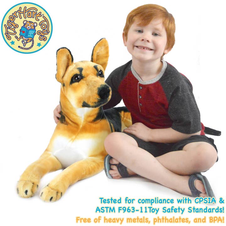 VIAHART Toy Co. - Wholesale Stuffed/Plush Toy - Kids & Baby - Hilde The German Shepherd | 34 Inch Stuffed Animal Plush
