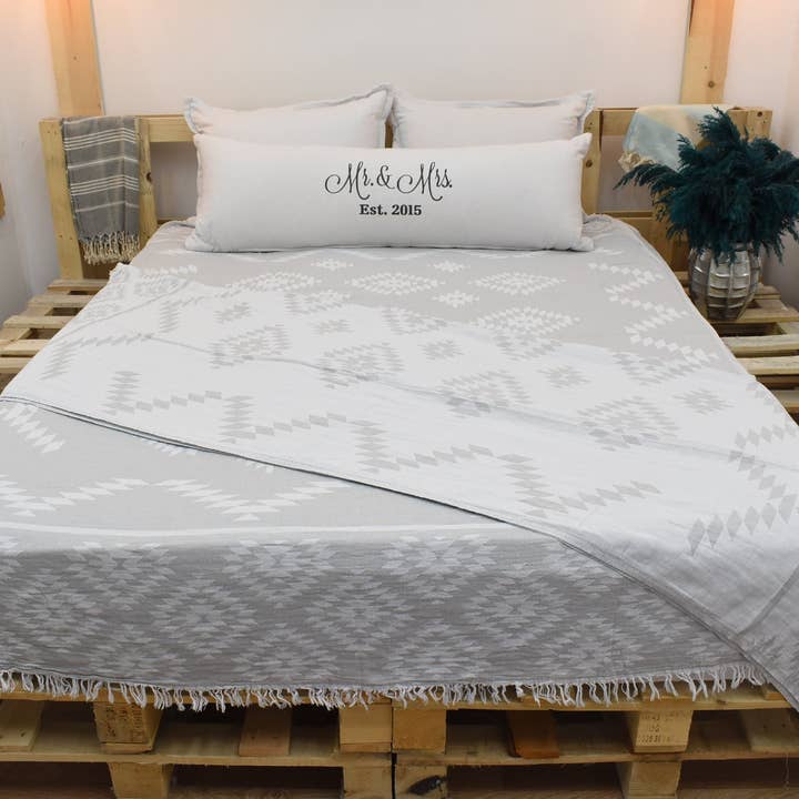 Ljusgrå yogafilt, mångsidig picknickfilt för wholesale av Organic Turkish Towels