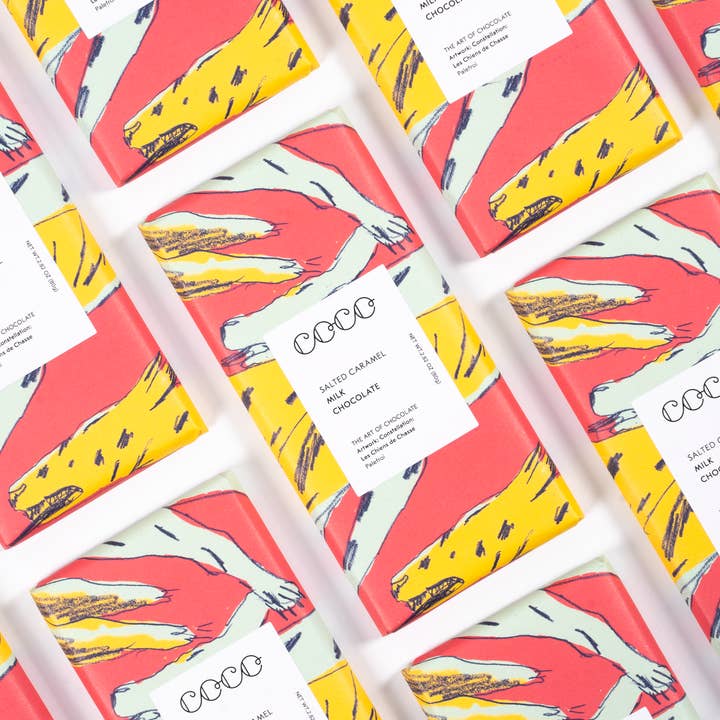 COCO Chocolatier - Wholesale Chocolate Bar - Salted Caramel Milk Chocolate Bar (Pack of 12)