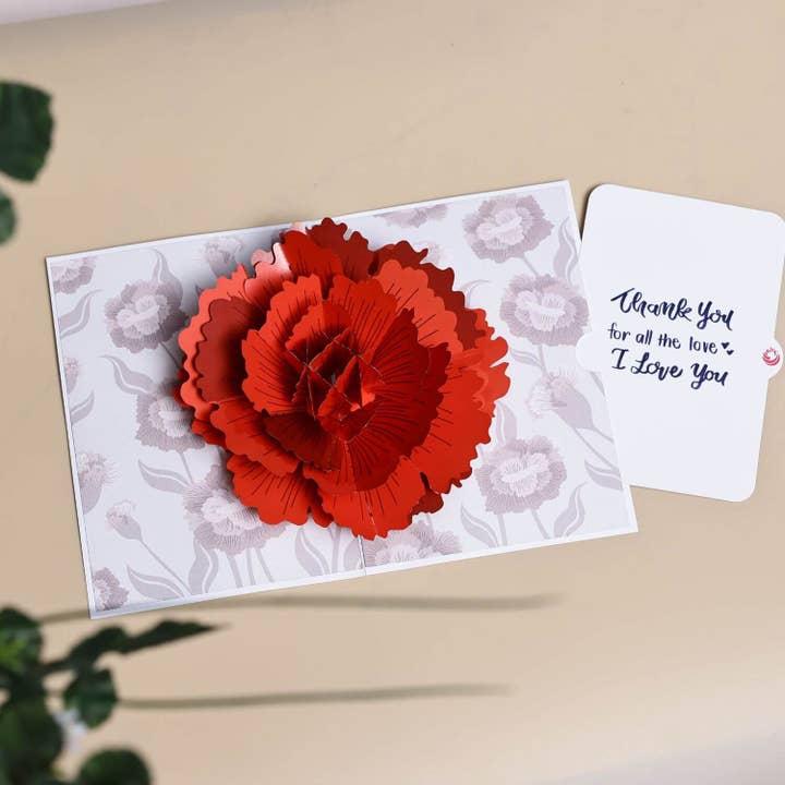 Unipop Cards, LLC - Wholesale Gewone wenskaart - Carnation Flower pop-upkaart - Pop-upkaart voor Moederdag5