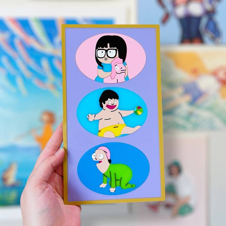 Photos de Bébé Rôtisseur de Bob Suspension Murale en Acrylique Fait Main pour la vente par KGF Studios