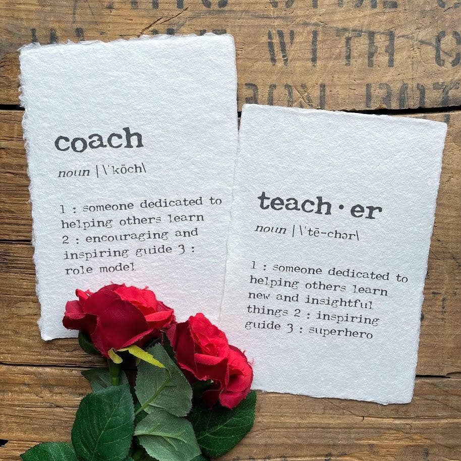 Alison Rose Vintage - Vente Affiche d'art - définition de l'enseignant imprimée en police de machine à écrire5