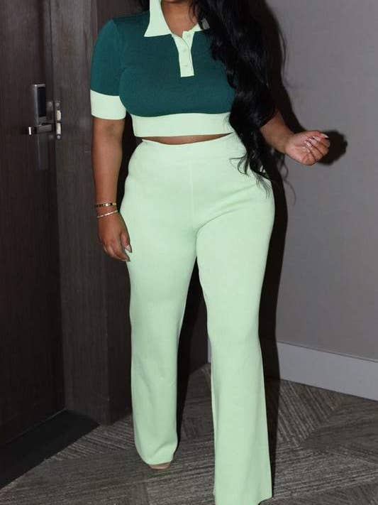 Fashion Combination - Wholesale Top & Skirt Set - Women's - polo tee and pants set