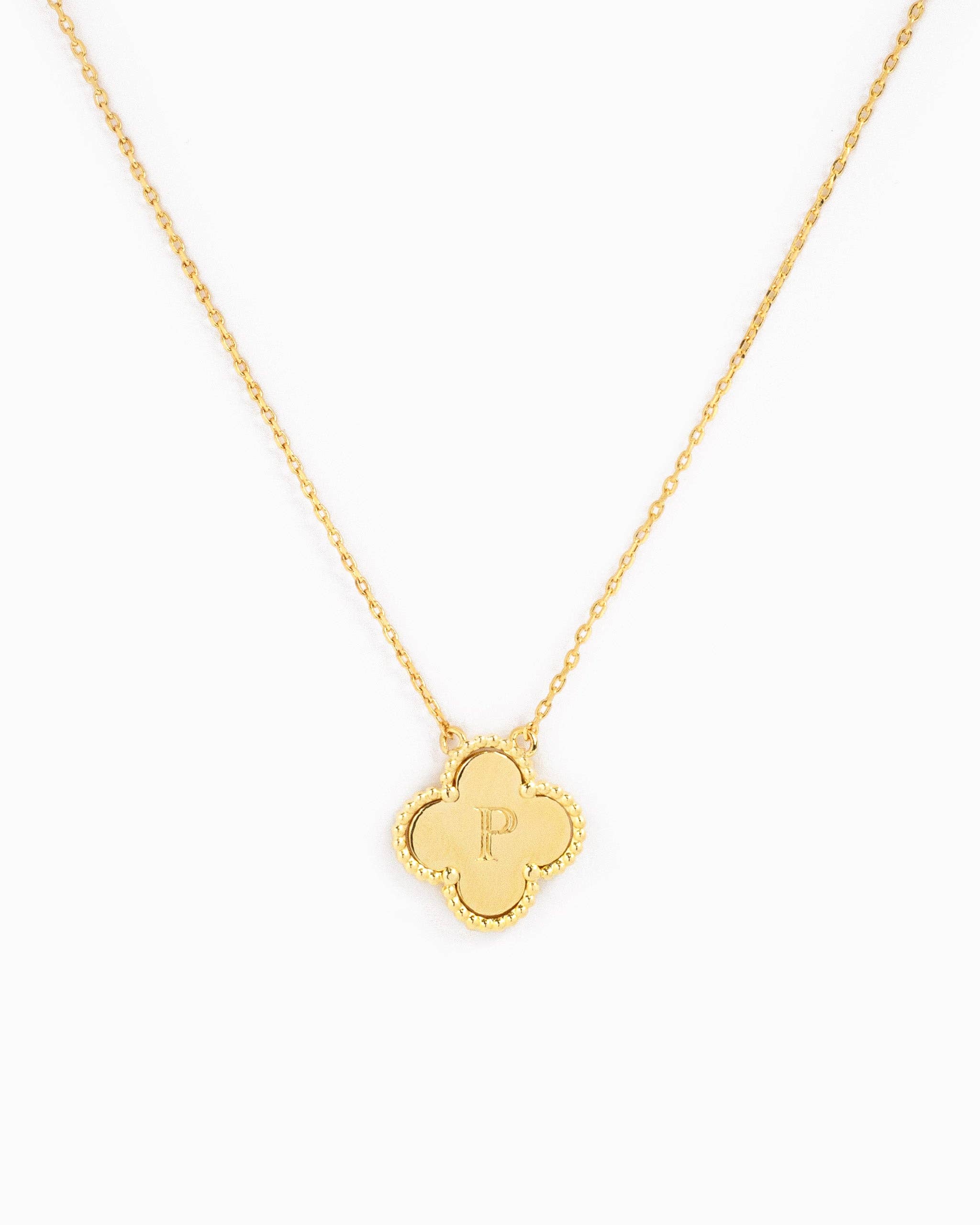 Sessori - Wholesale Pendant/Charm Necklace - Clover Letter Initial Pendant Necklace12