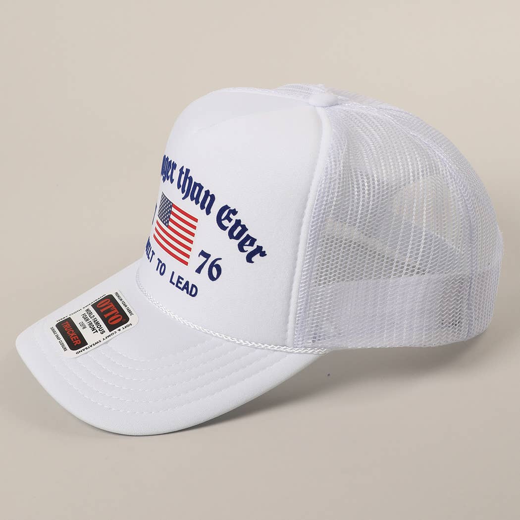 Fashion City - Vente Casquette de camionneur – unisexe - Casquette Trucker en Maille avec Imprimé Drapeau Américain Plus Fort que Jamais15