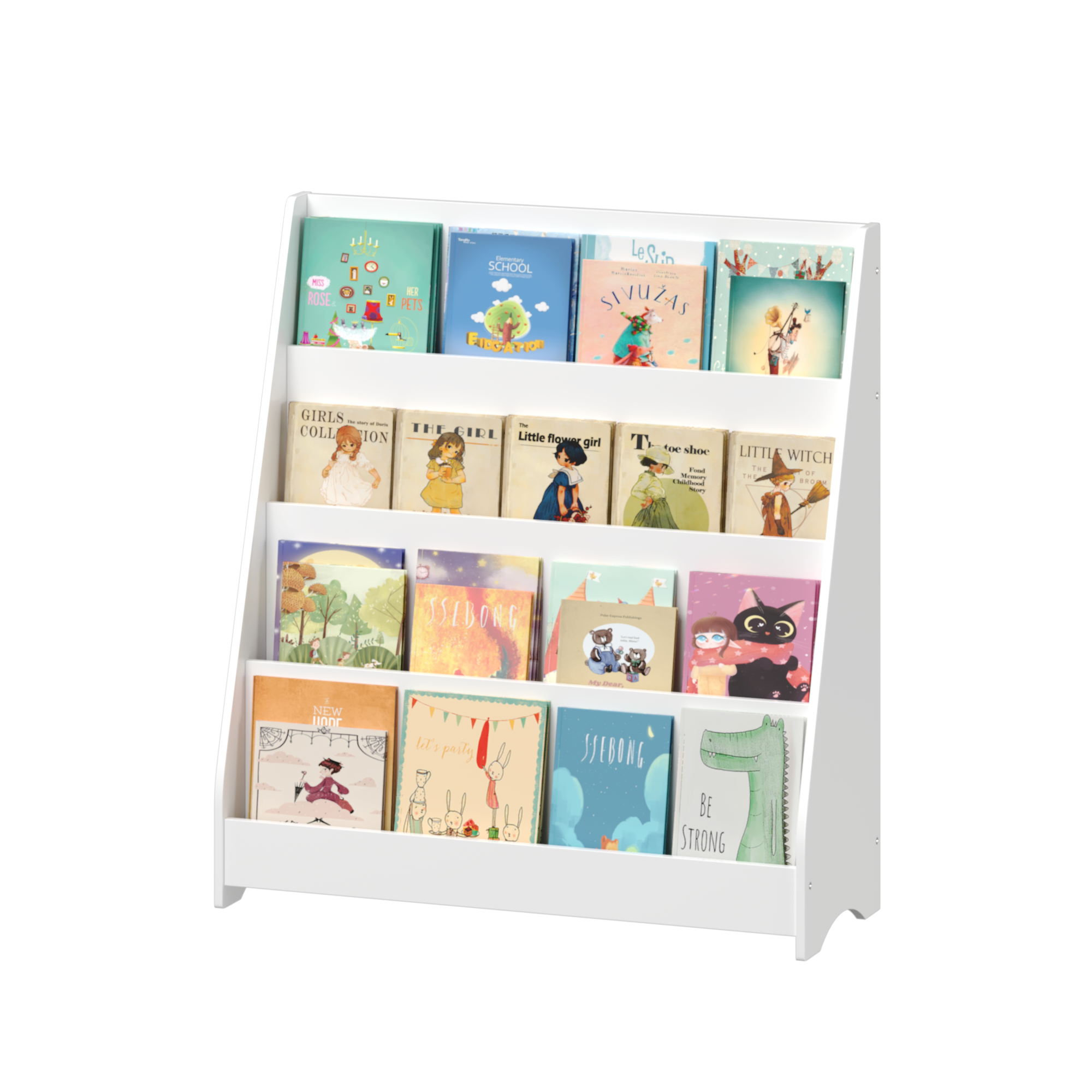 39F Inc. - Wholesale Bookcase - 4-Tier White Kids Bookshelf for Bedroom or Classroom7