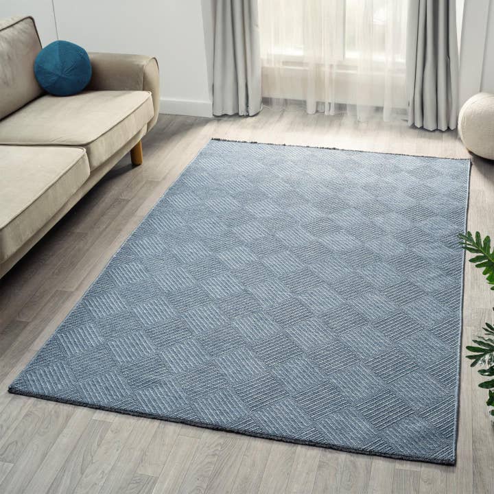 Modern Checkered 1956 Non-Slip Washable Area Rug for wholesale by Luxe Weavers