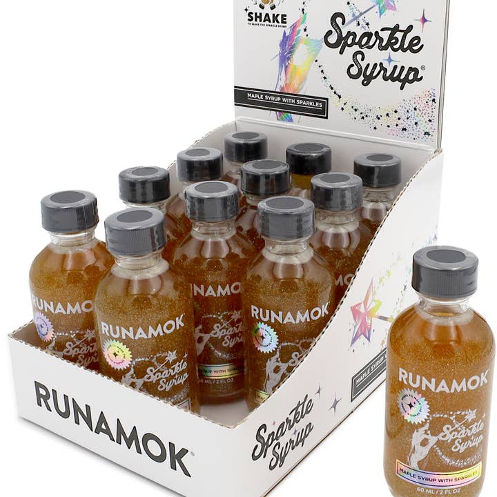Mini-Glitzer-Sirup 60 ml mit 12er-POS-Display für den Großhandel von Runamok