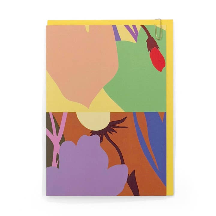 Carte de vœux artistique colorée à deux panneaux Diptyque n°3 pour la vente par Pavilion