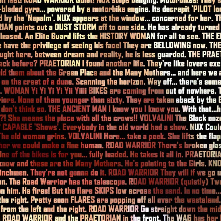 Robotic Ewe – wholesale Art print – Mad Max: Fury Road - Screenplay Art Print - Furiosa Portrait2