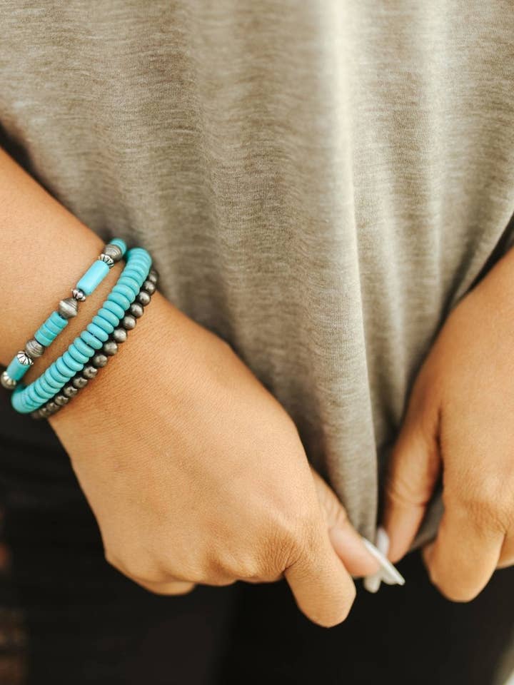 Western Turquoise Bracelet Stack for wholesale by Wild Junkie
