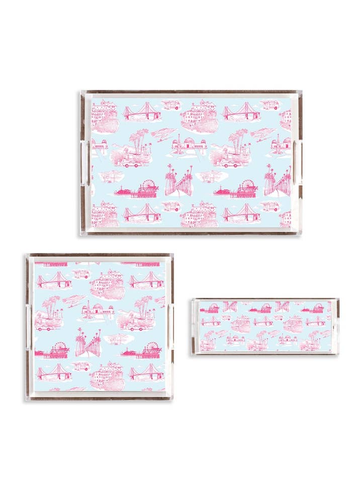 California Toile Lucite Tray for wholesale by Katie Kime