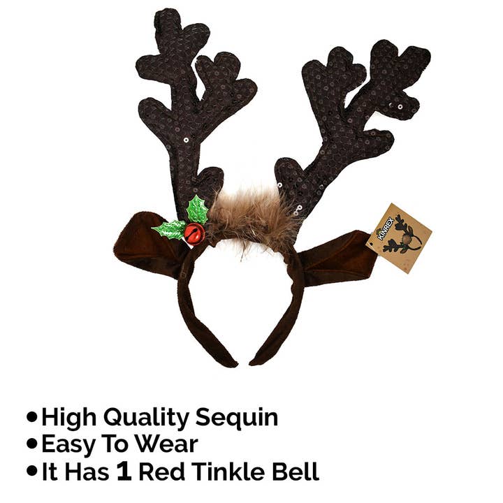 KINREX - Wholesale Fashion Headband - Women's - Reindeer Antler Headband 13.5"