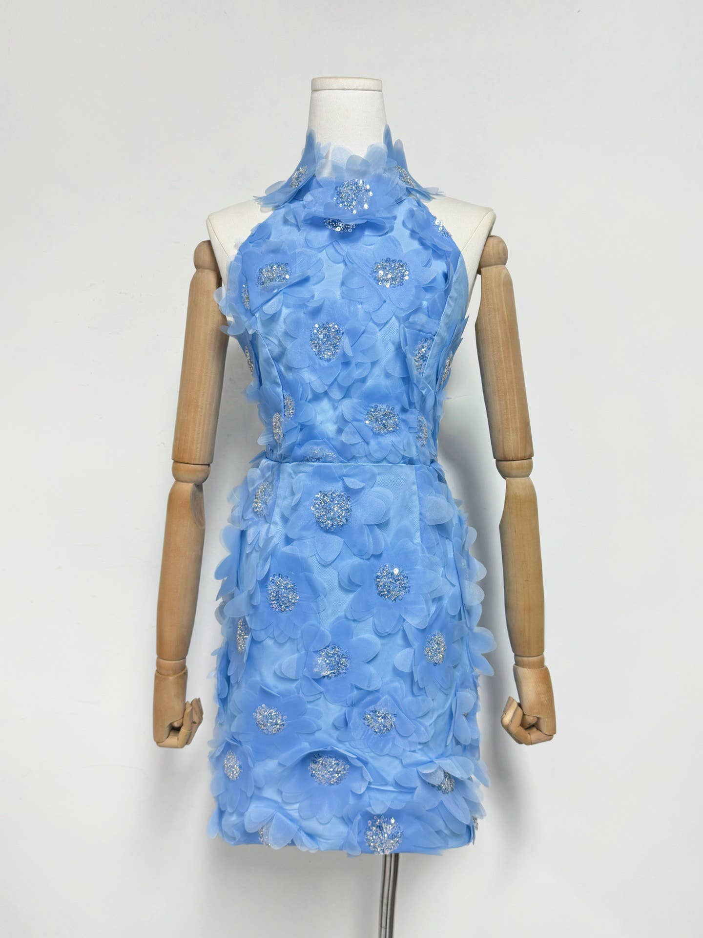 Productseeker - Wholesale Dress - Women's - DR751Y Halter Neck Sequin 3D Floral Backless Mini Dress18